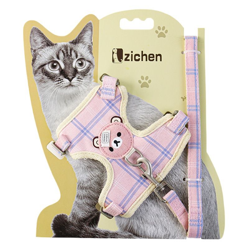 Zichen Vest Cat Leash Polyester Traction Strap Grey M(1.5 suitable for 3.50 view 2