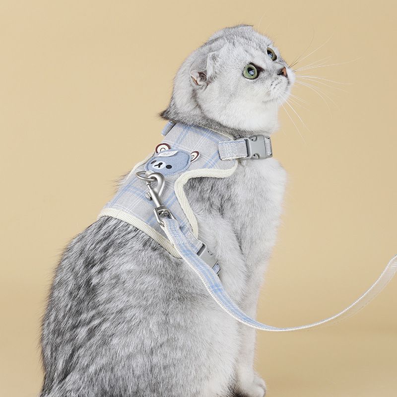 Zichen Vest Cat Leash Polyester Traction Strap Grey M(1.5 suitable for 3.50 view 4