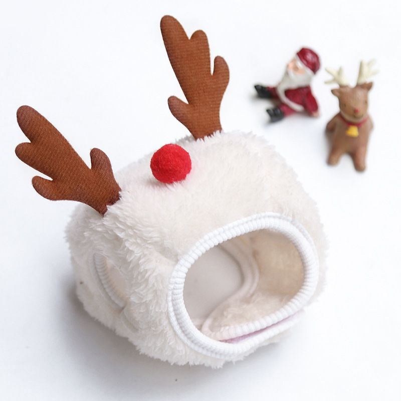 Weiwang Cartoon Pet Hat Christmas Deer Antlers White hat antlers L (good for