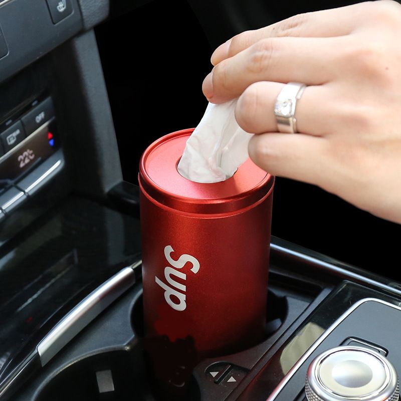 Aluminum Alloy Car Tissue Box Holder Champion Black view 2