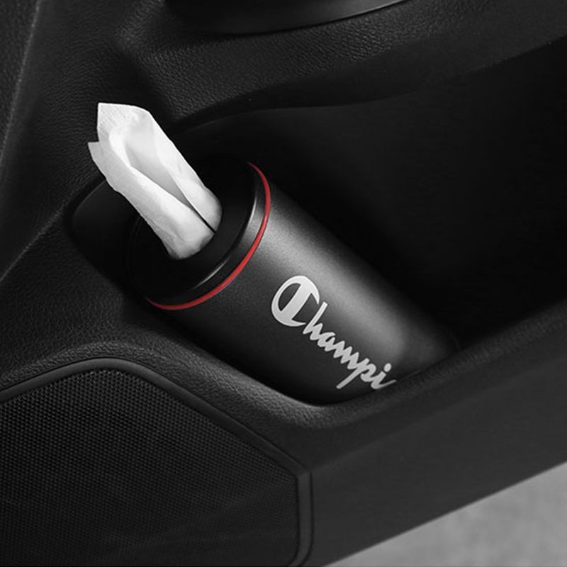 Aluminum Alloy Car Tissue Box Holder Champion Black view 3