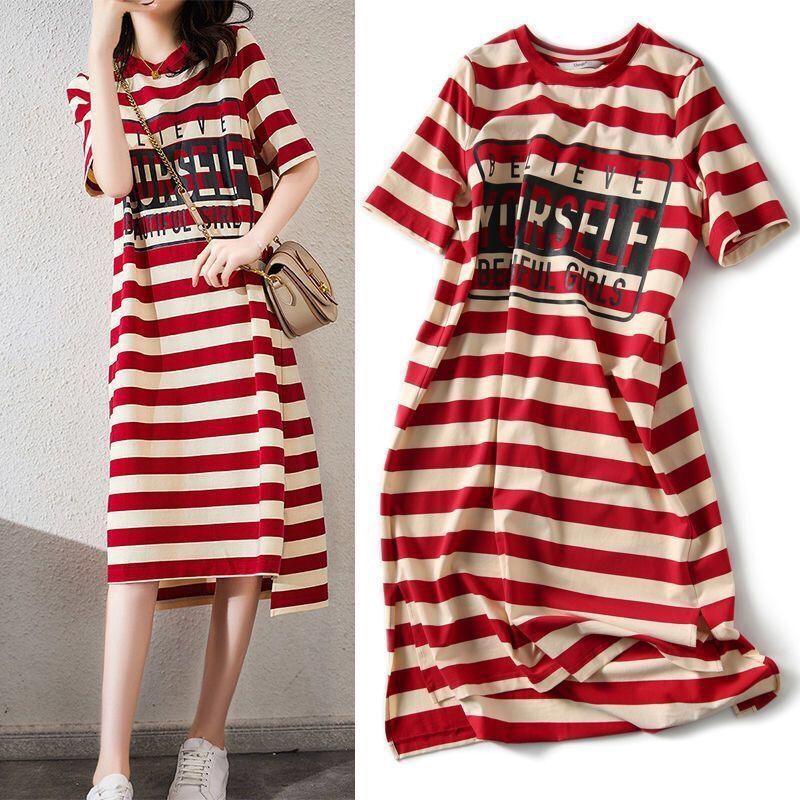 Zebina Womens Striped Short Sleeve Dress Black 3XL view 4