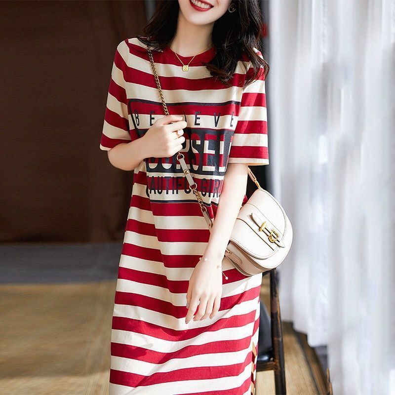 Zebina Womens Striped Short Sleeve Dress Black 3XL view 6