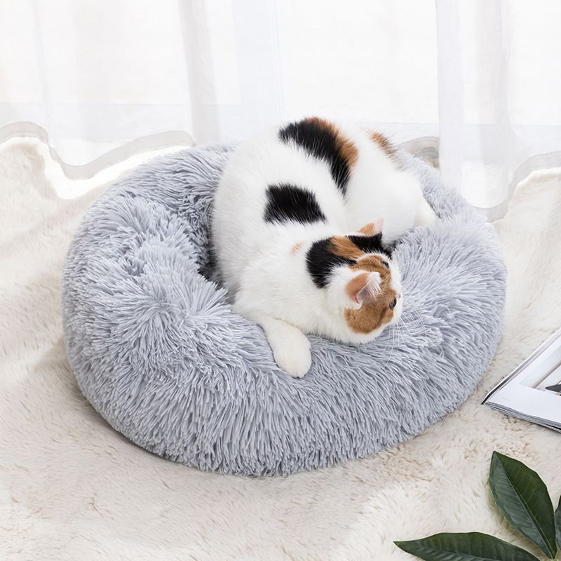 Qianxun pets Round Plush Pet Bed 40 cm Fruit Green Diameter 40 cm view 3