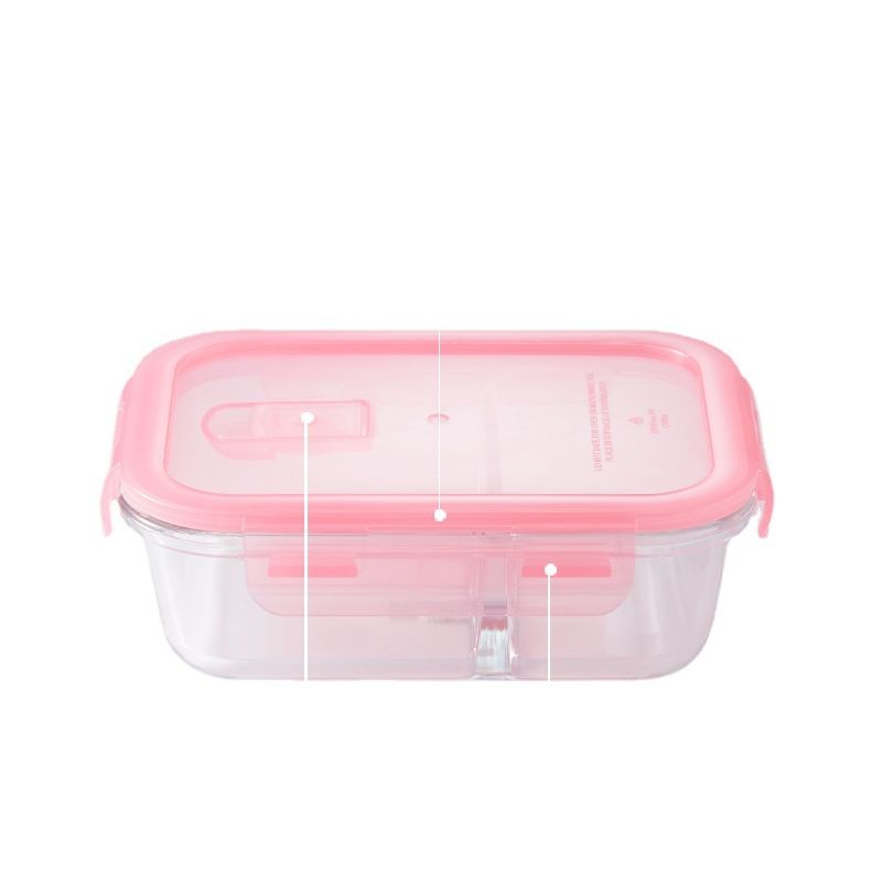 Scybe Heat Resistant Glass Lunch Box Microwave Safe Saipu Rectangular Divider view 4