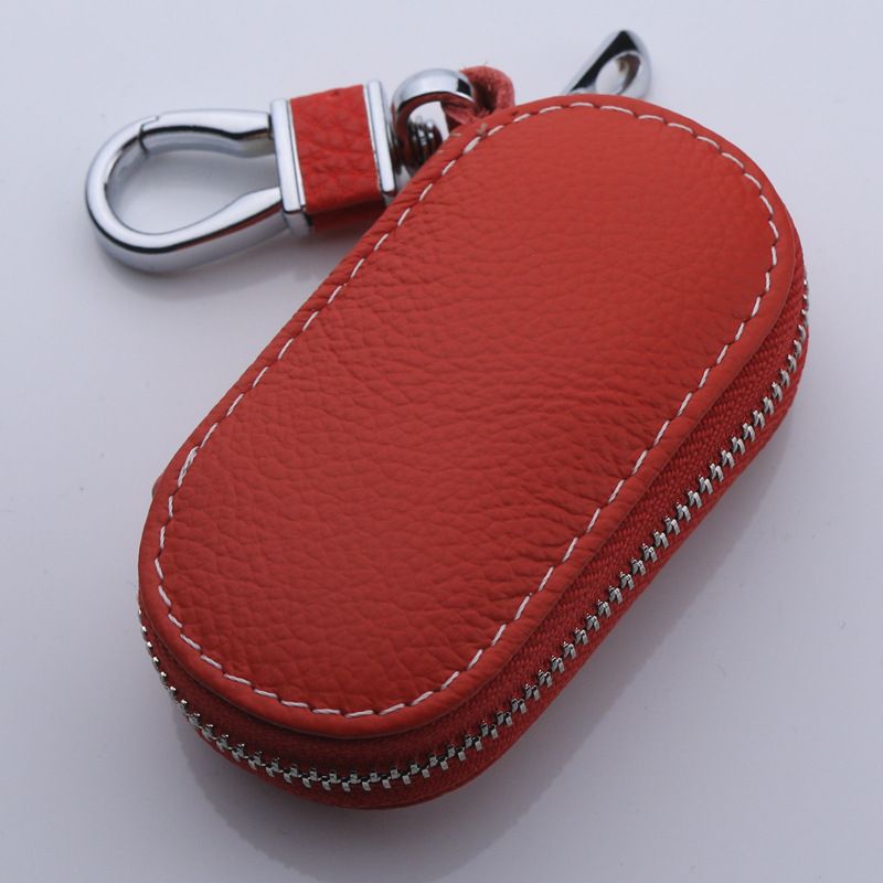Cowhide Car Key Case Universal Multi Functional Acura Litchi Brown view 3