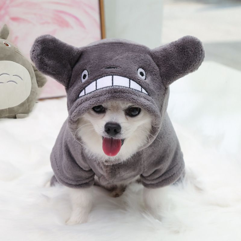 Shine Pet Four Legged Dog Clothes Coral Fleece Four-Leg Flannel Rose Totoro M view 6