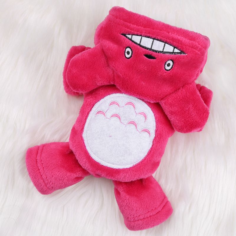 Shine Pet Four Legged Dog Clothes Coral Fleece Four-Leg Flannel Rose Totoro XL — image 1