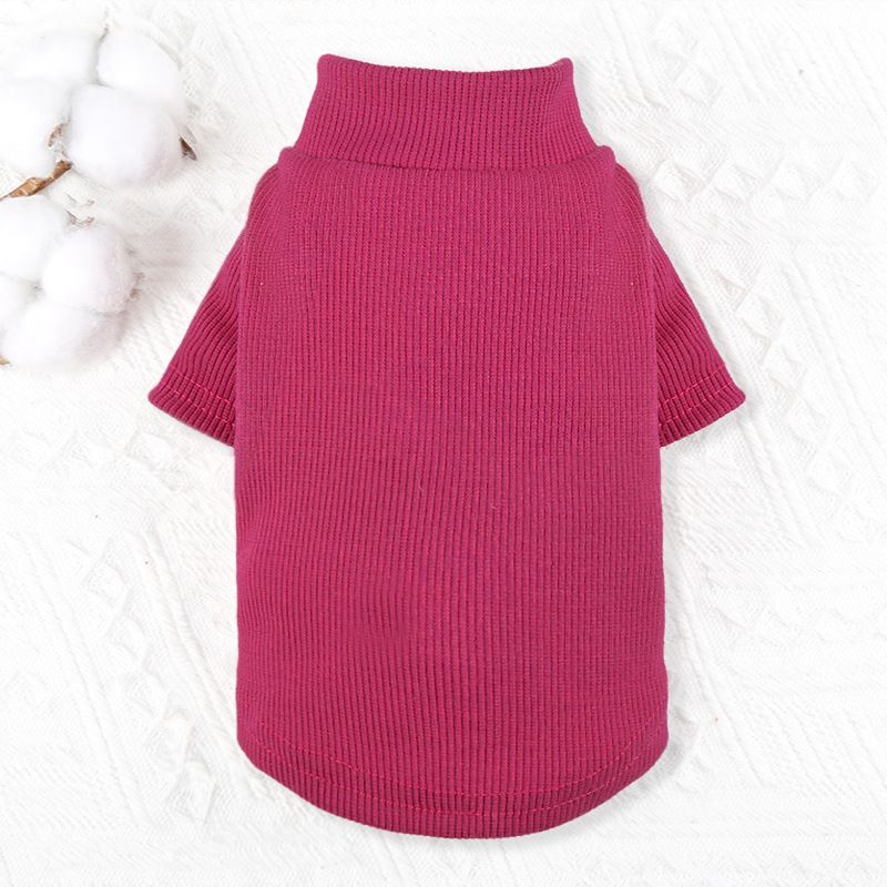 Pet Two Leg Shirt Striped Cotton Shine Two-leg stretch bottoming shirt Rose — image 1