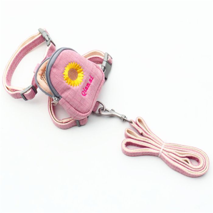 Zichen Dog Harness Polyester Embroidered Chrysanthemum Pink (sunflower) 1.0(S