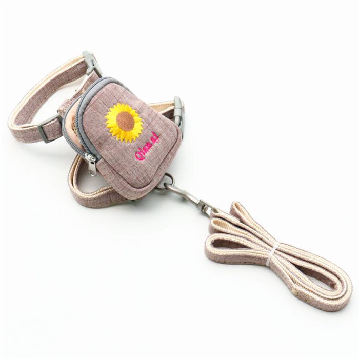Zichen Dog Harness Polyester Embroidered Chrysanthemum Curry (sunflower) 1.5(M