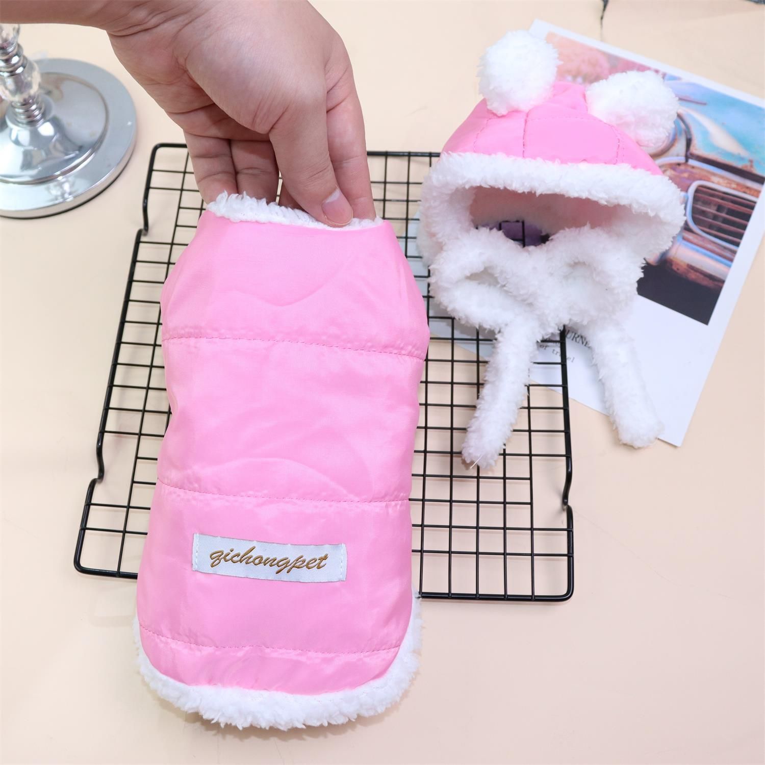 Pet Clothing Two Legged Clothes Odd Pet Thickened Warm cream suit yellow XXL view 4