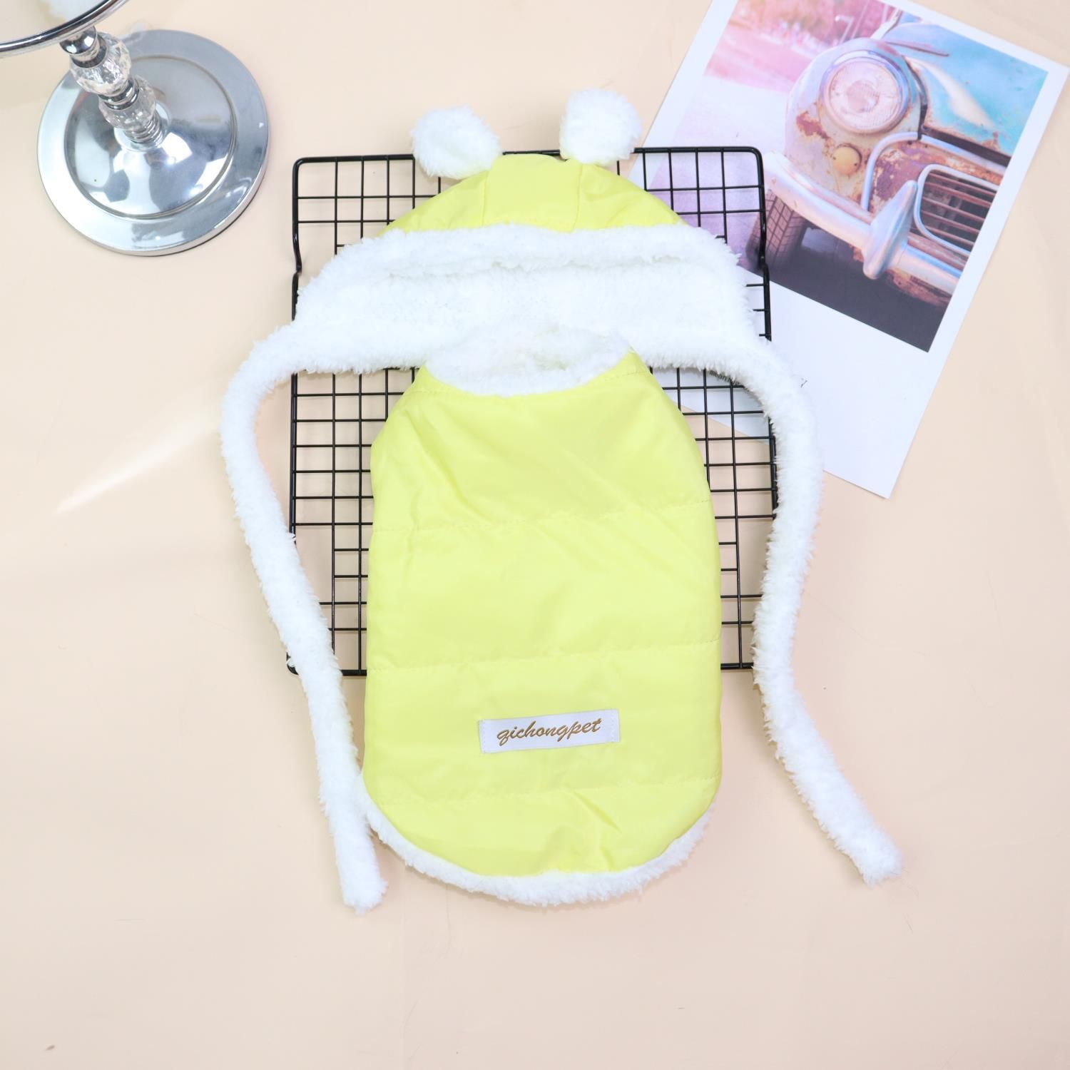 Pet Clothing Two Legged Clothes Odd Pet Thickened Warm cream suit yellow XXL view 5