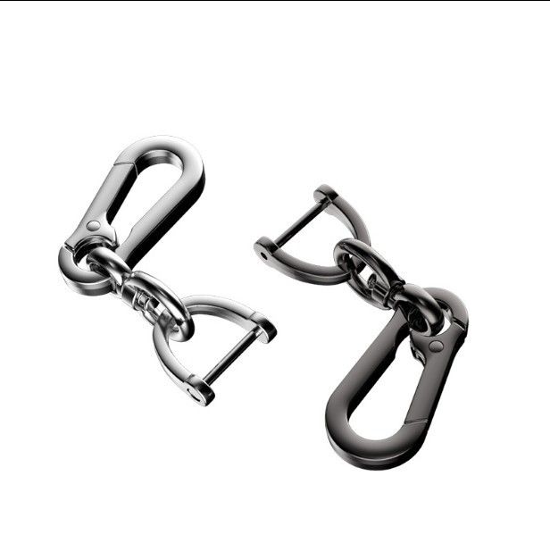 Dazzling Metal Keychain Figure 8 Buckle Horse hoof buckle: silver view 3