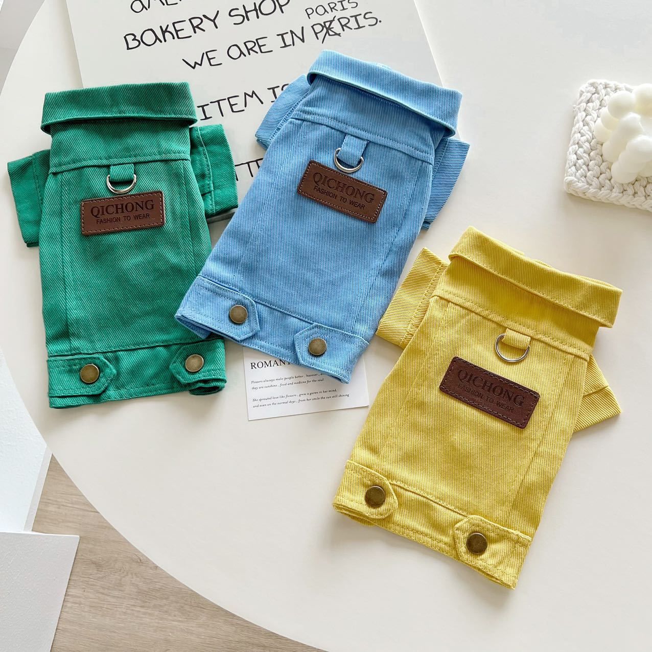 Pet Denim Jacket Qichong Small Dog Spring Autumn small blue jacket XS view 2