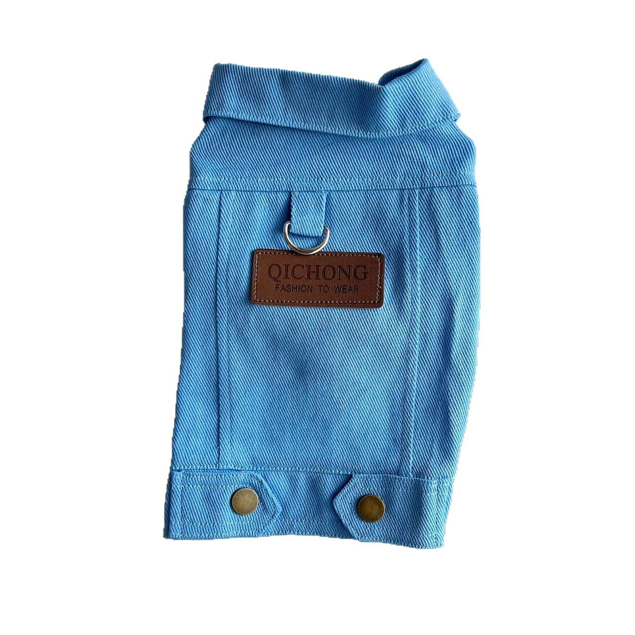 Pet Denim Jacket Qichong Small Dog Spring Autumn small green jacket XS view 5