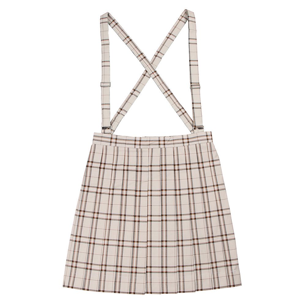 JK Single Strap Polyester Adjustable Pink White Check Blue and white color view 3