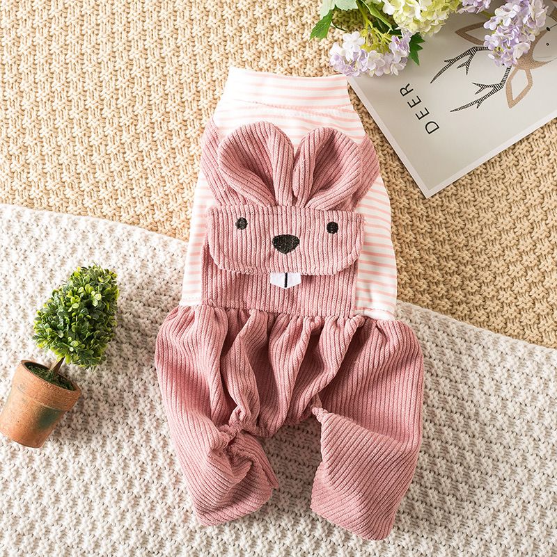 Pet Dog Clothes Qipin Fleece Four Legged Striped big die fleece-lined XS view 4