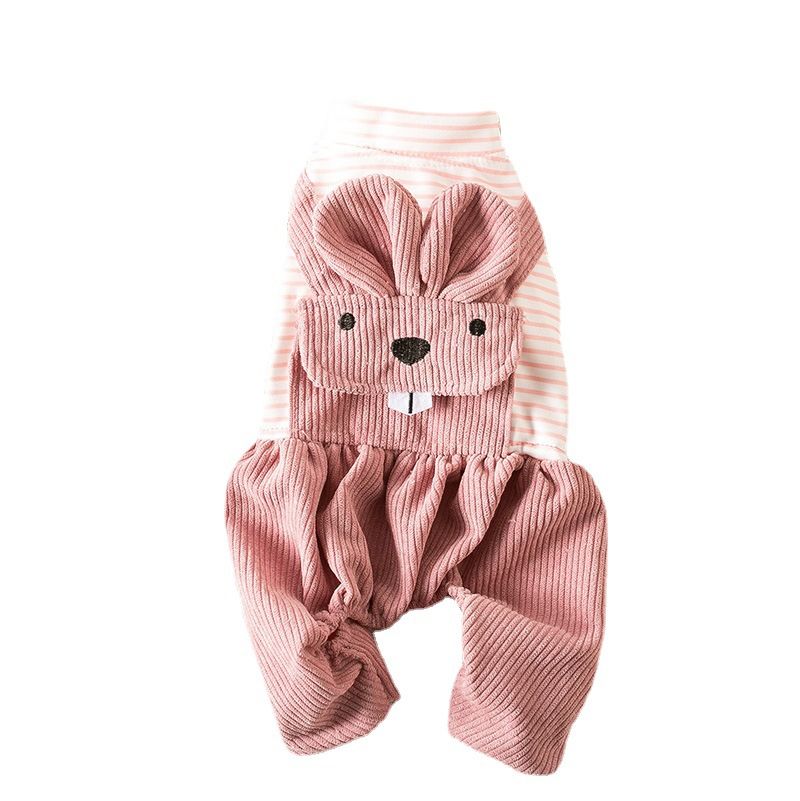 Pet Dog Clothes Qipin Fleece Four Legged Striped big die fleece-lined XS view 6