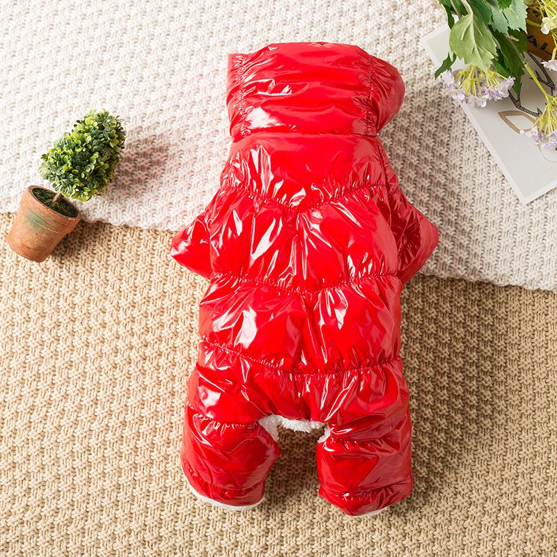 Teddy Dog Clothes Four Legged Coat Warm Winter red black man black M view 4