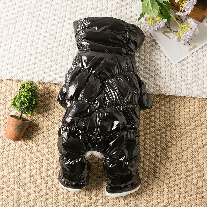 Teddy Dog Clothes Four Legged Coat Warm Winter red black man black XL — image 1