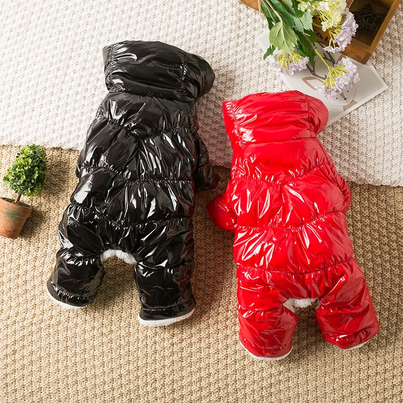 Teddy Dog Clothes Four Legged Coat Warm Winter red black man black XXL view 2