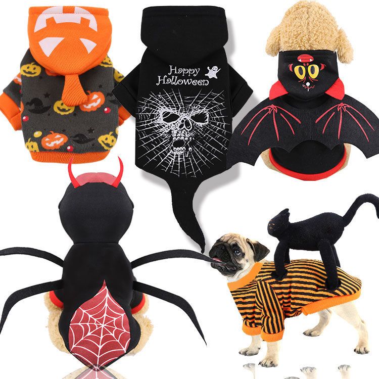 shine Pet Dog Cat Transformation Costume Cotton Hooded two-legged uniform boxer S view 2