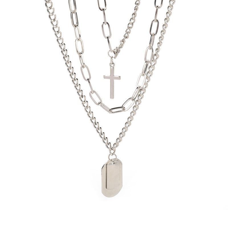 Jun Yi Alloy Multi Layer Necklace Geometry Unisex Three-layer mechanical view 7