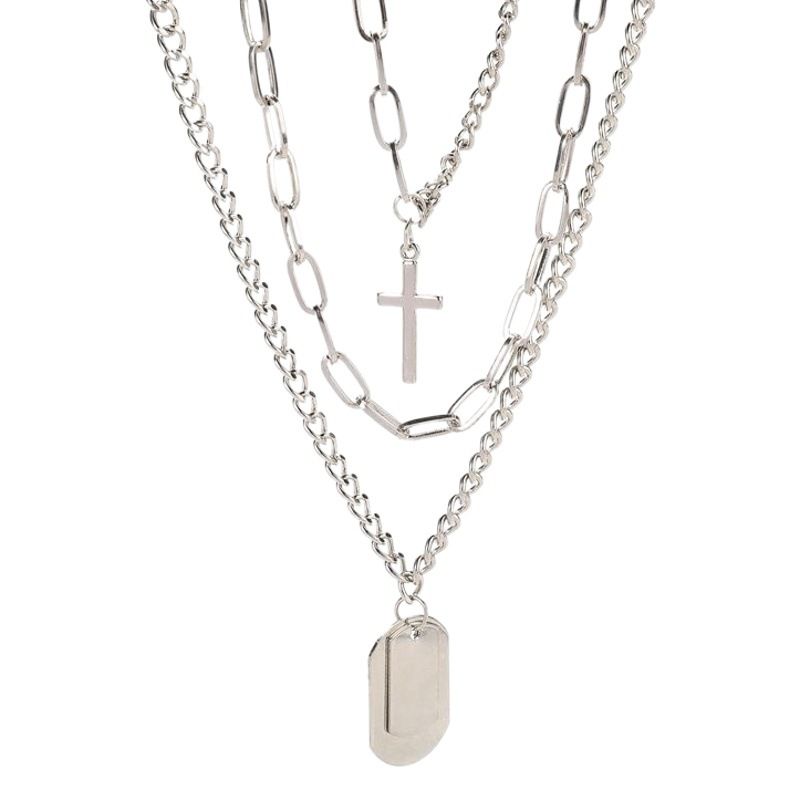 Jun Yi Alloy Multi Layer Necklace Geometry Unisex Double Cross Rabbit Necklace view 2