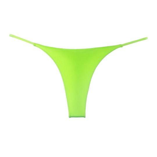 Women Milk Silk Low Waist Bikini Thong fluorescent green Size: S — image 1