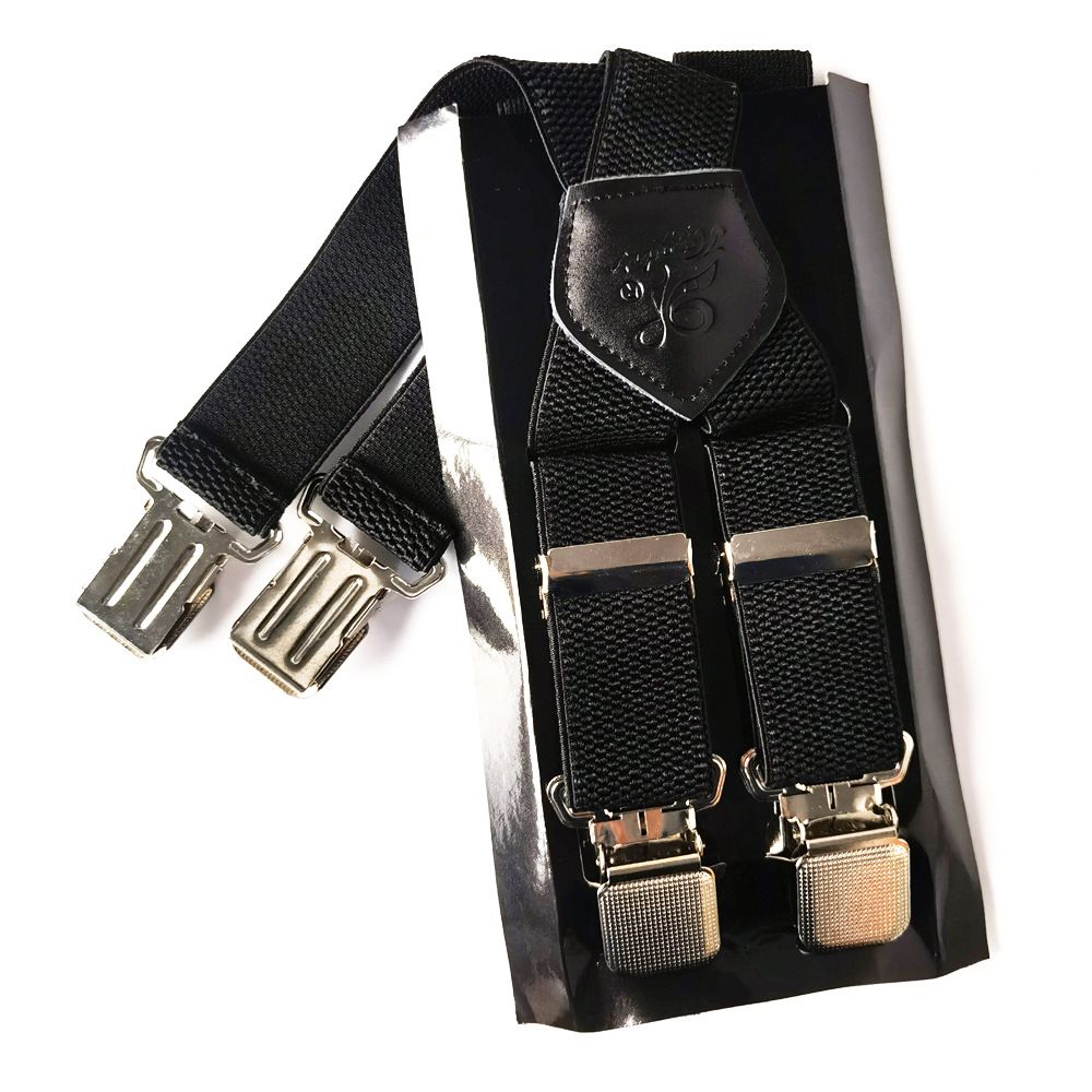 KANGDAI Men Polyester Strap 3.5cm X Type 4 Clips Dark green view 2