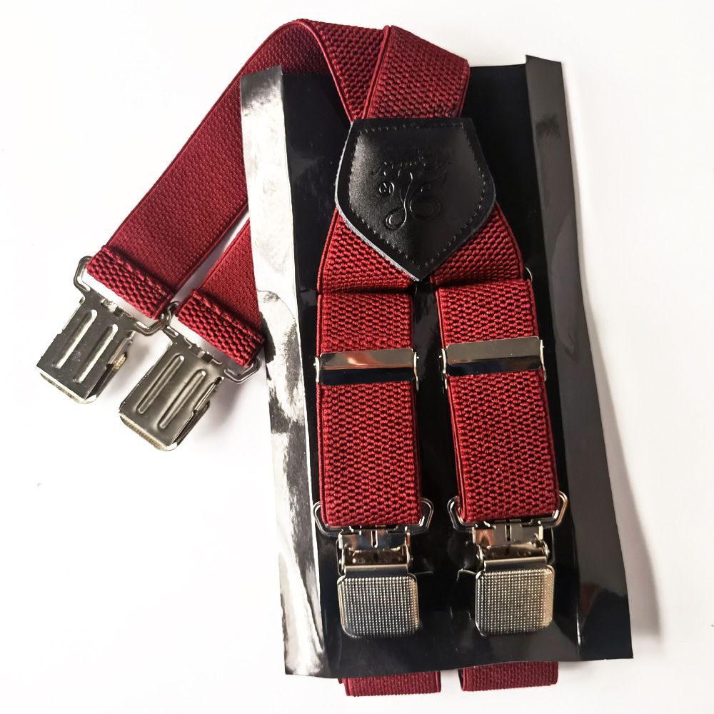 KANGDAI Men Polyester Strap 3.5cm X Type 4 Clips Dark green view 4