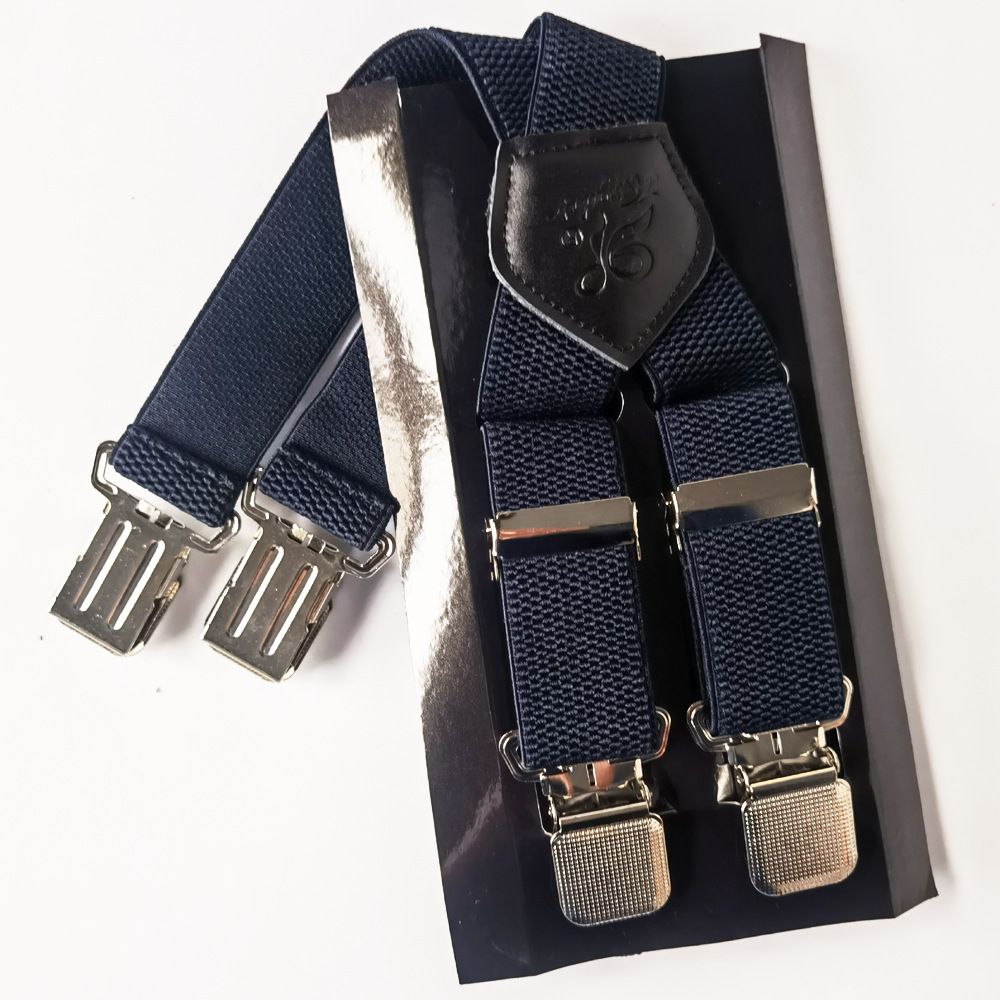 KANGDAI Men Polyester Strap 3.5cm X Type 4 Clips Dark green view 5