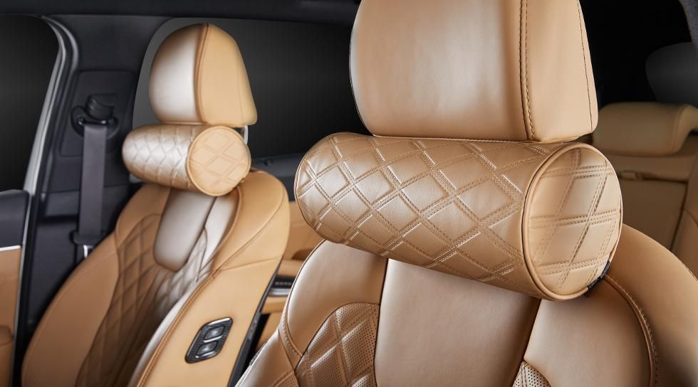Car Headrest Memory Foam Pillow Leather Camel memory Cotton spot without standard — image 1