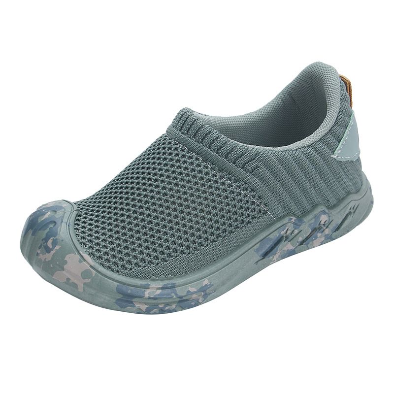 Kids Breathable Fly Woven Running Shoes Grey 29 yards inside length 18CM