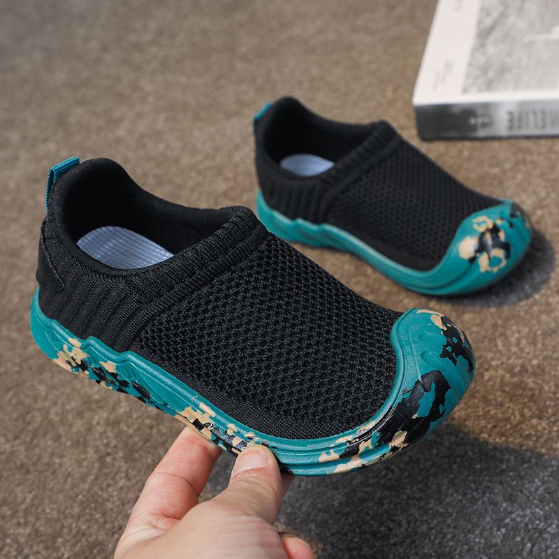 Kids Breathable Fly Woven Running Shoes Grey 32 yards inside length 19.5CM view 5