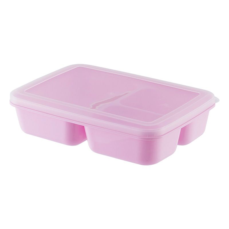 Le Kedo PP Rectangular 3 Compartment Microwave Lunch Box Type B 8032 (pink) view 5
