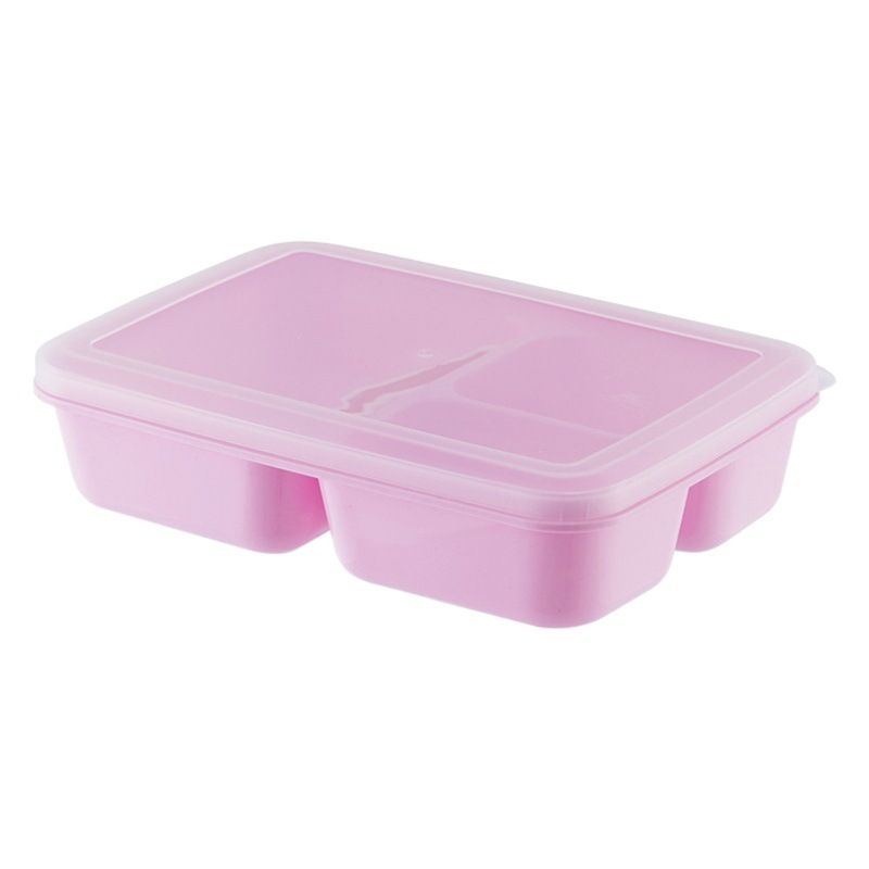 Le Kedo PP Rectangular 3 Compartment Microwave Lunch Box Type B 8032 (white) view 2