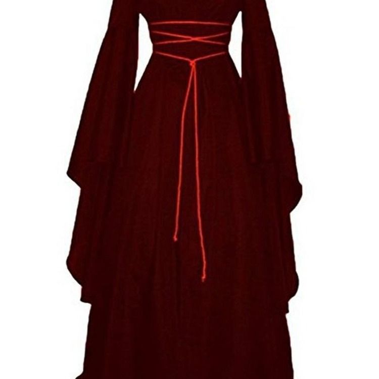 Witch Costume Retro Medieval Stage Performance Silly Ni Burgundy 5XL view 2