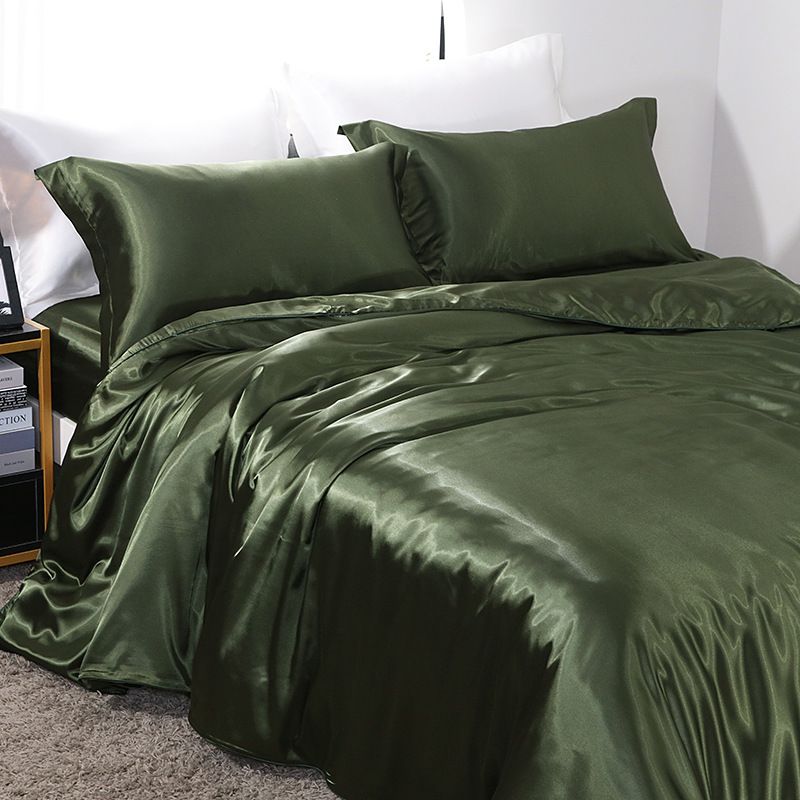 Shurui Silk Four Piece Set 150x200cm 1.2 meters bed sheets four-piece set — image 1