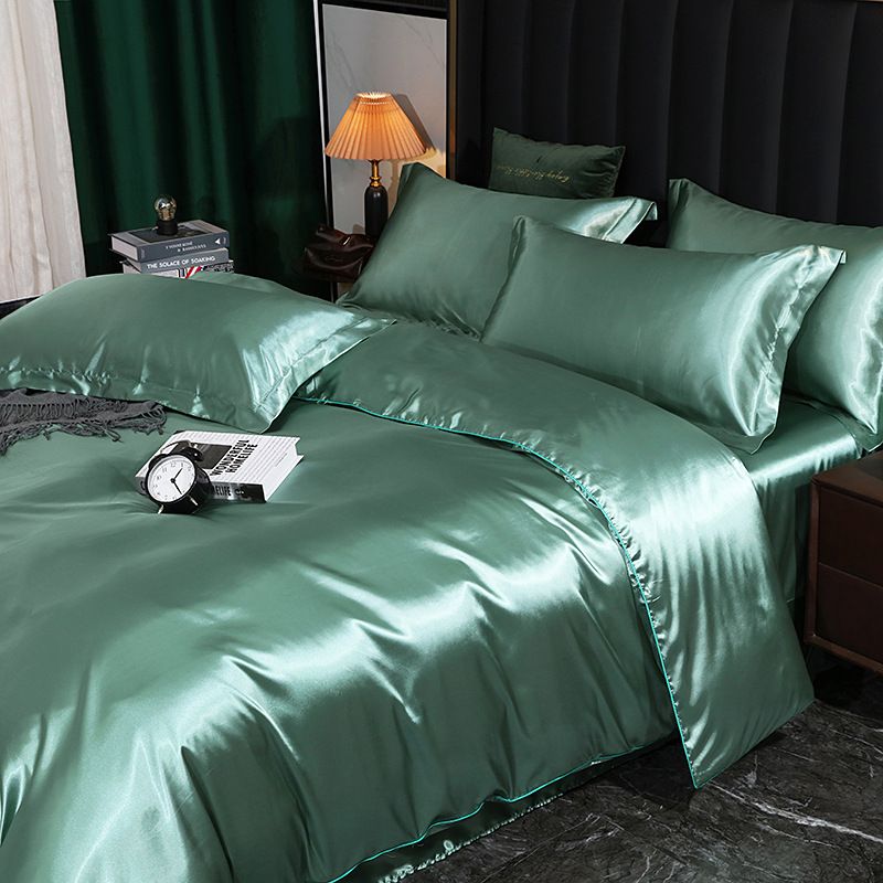 Shurui Silk Four Piece Set 150x200cm 1.2 meters bed sheets four-piece set — image 1