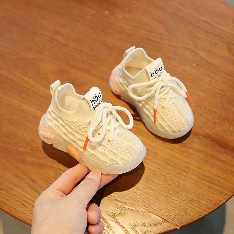 Baby Toddler Sneakers Mesh Knitted Soft Sole Off-White (summer single net) 23 view 3