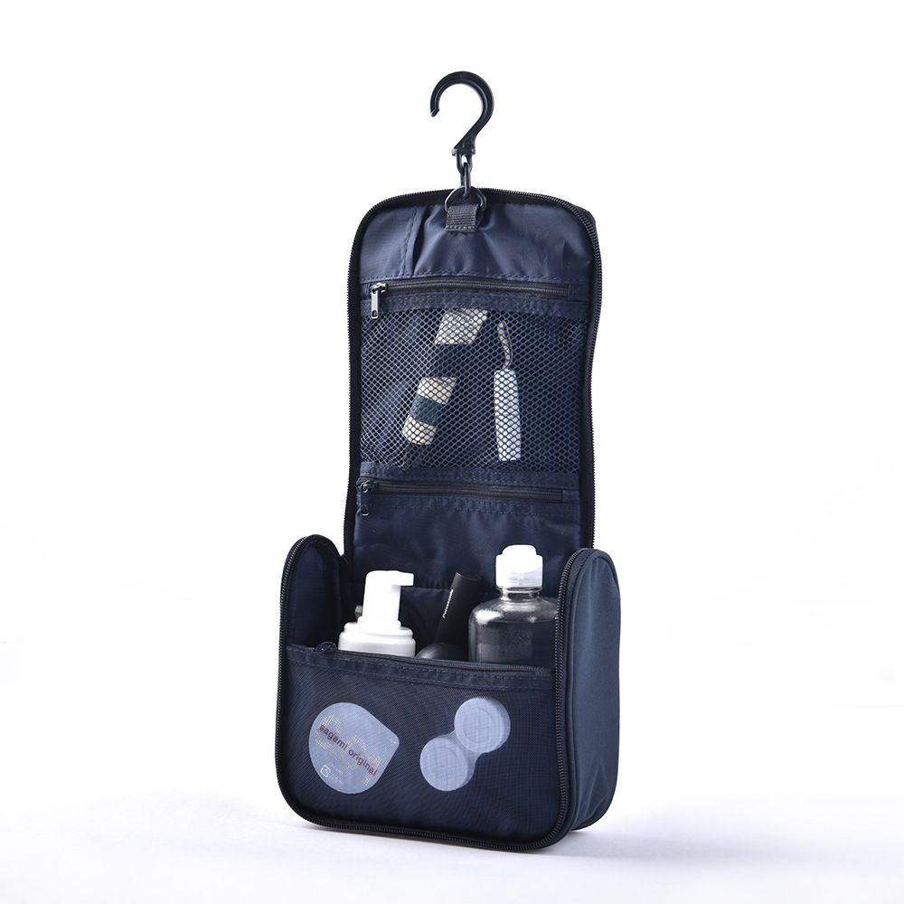 Hanging Toiletry Bag Polyester Travel Storage Organizer HB8012-1 black wash view 5
