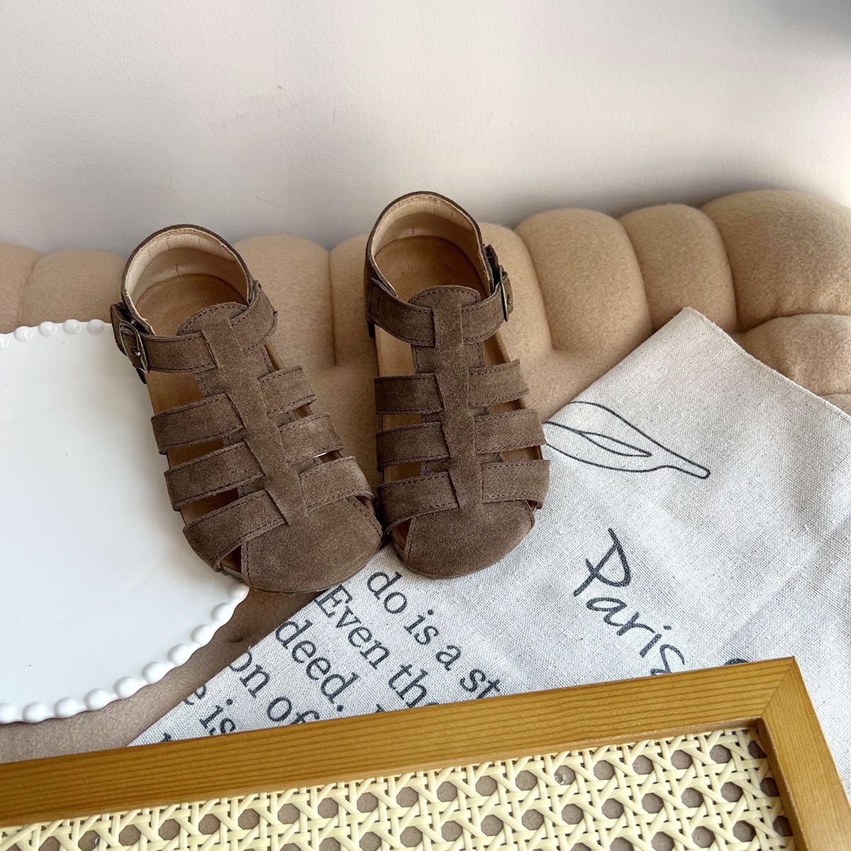 Kwai Kids Leather Shoes Boys Girls Coffee 33