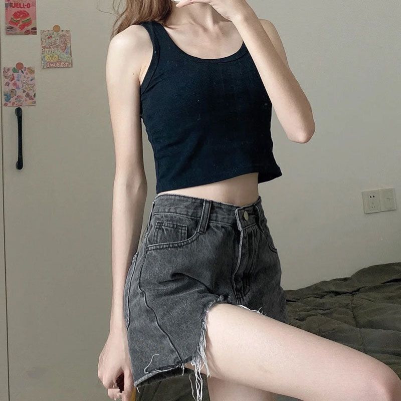 Women High Waist Denim Shorts Summer Cotton White 5XL view 6