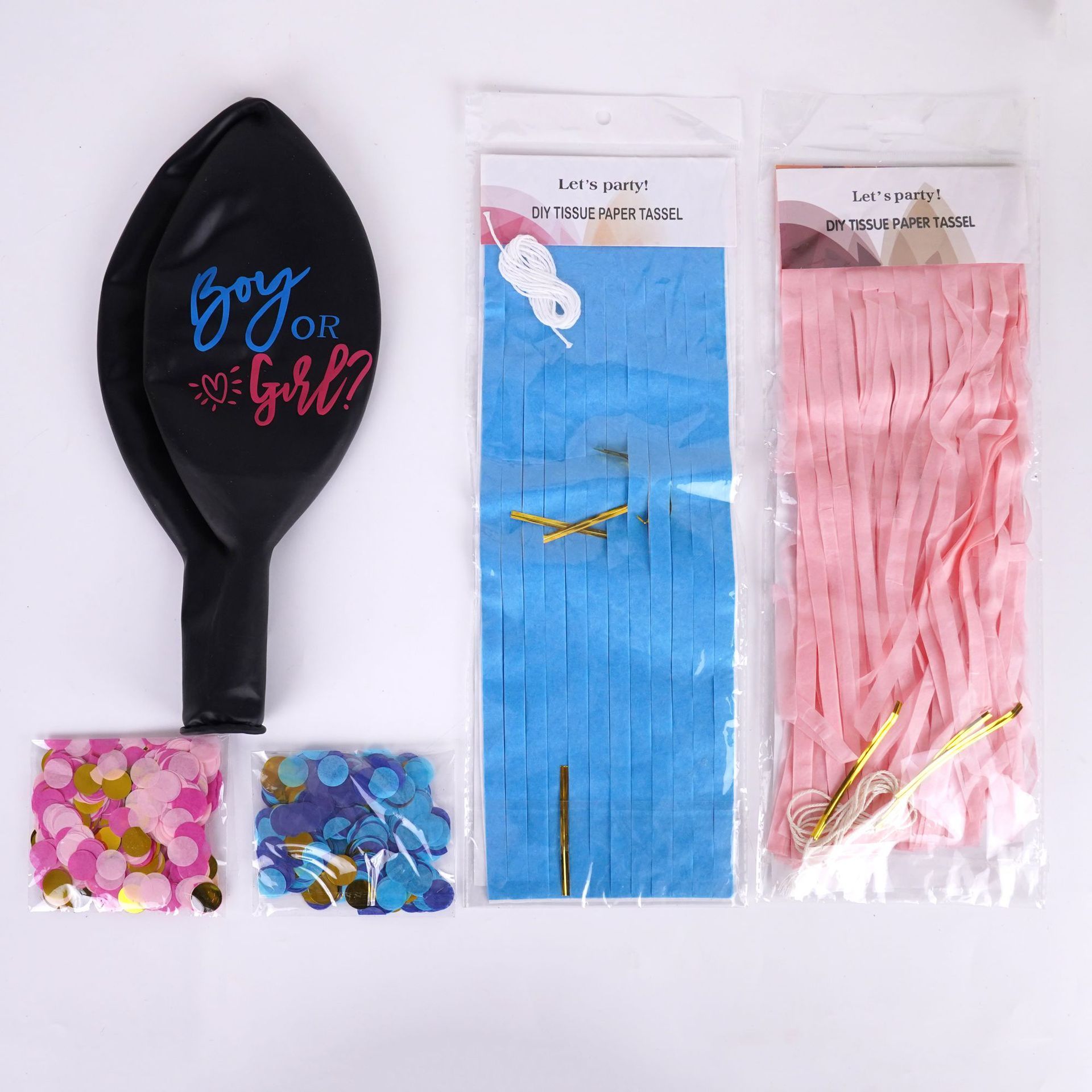 36 inch Balloon Set Confetti Tassel Yize latex 36 inch round +2 packs of paper