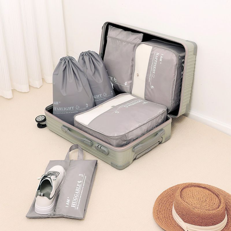 Travel Bag Set Polyester 6 Piece Organizer Gray view 4