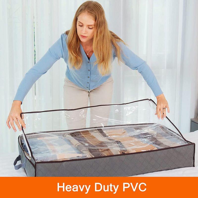 Bed Bottom Storage Bag Non-woven Fabric Sealed Grey printing 100*50*18cm Bed view 3