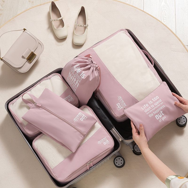 Show set Travel Storage Bag 6 Piece Set Polyester Pink