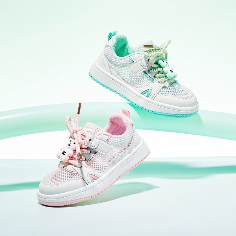 HOBIBEAR Kids Mesh Shoes Breathable Light Summer... GU7922 white green 27 view 3